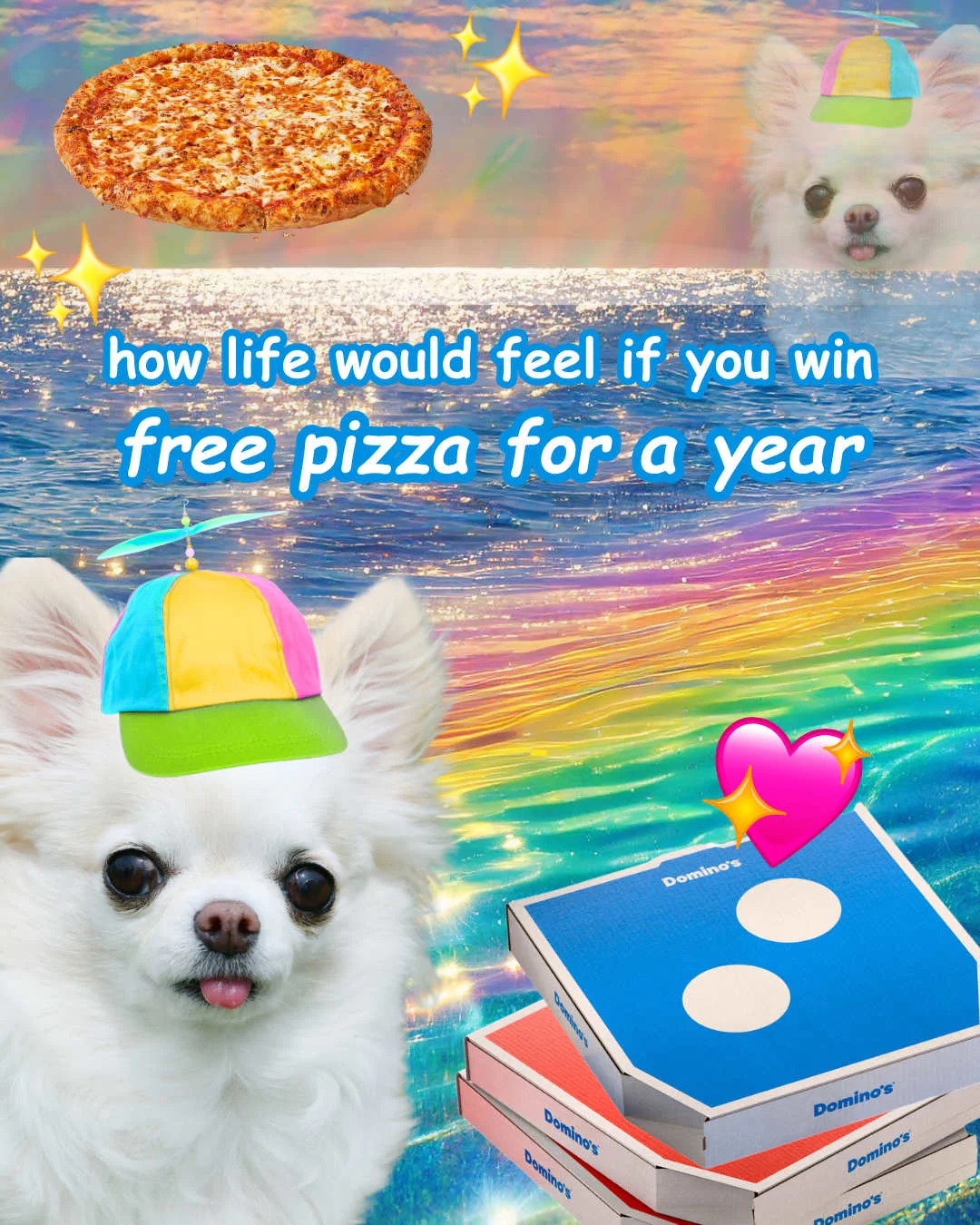 Hurry on over to the link in our bio for a chance to win free pizza for a year! 🌈 ✨ image